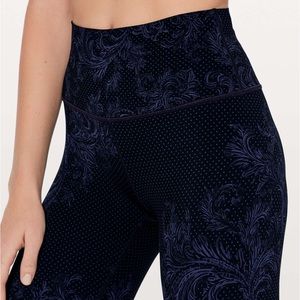 Lululemon Foliage Wunder Under Pant Hi-rise *Nulux* Blue/Black -Sz 8